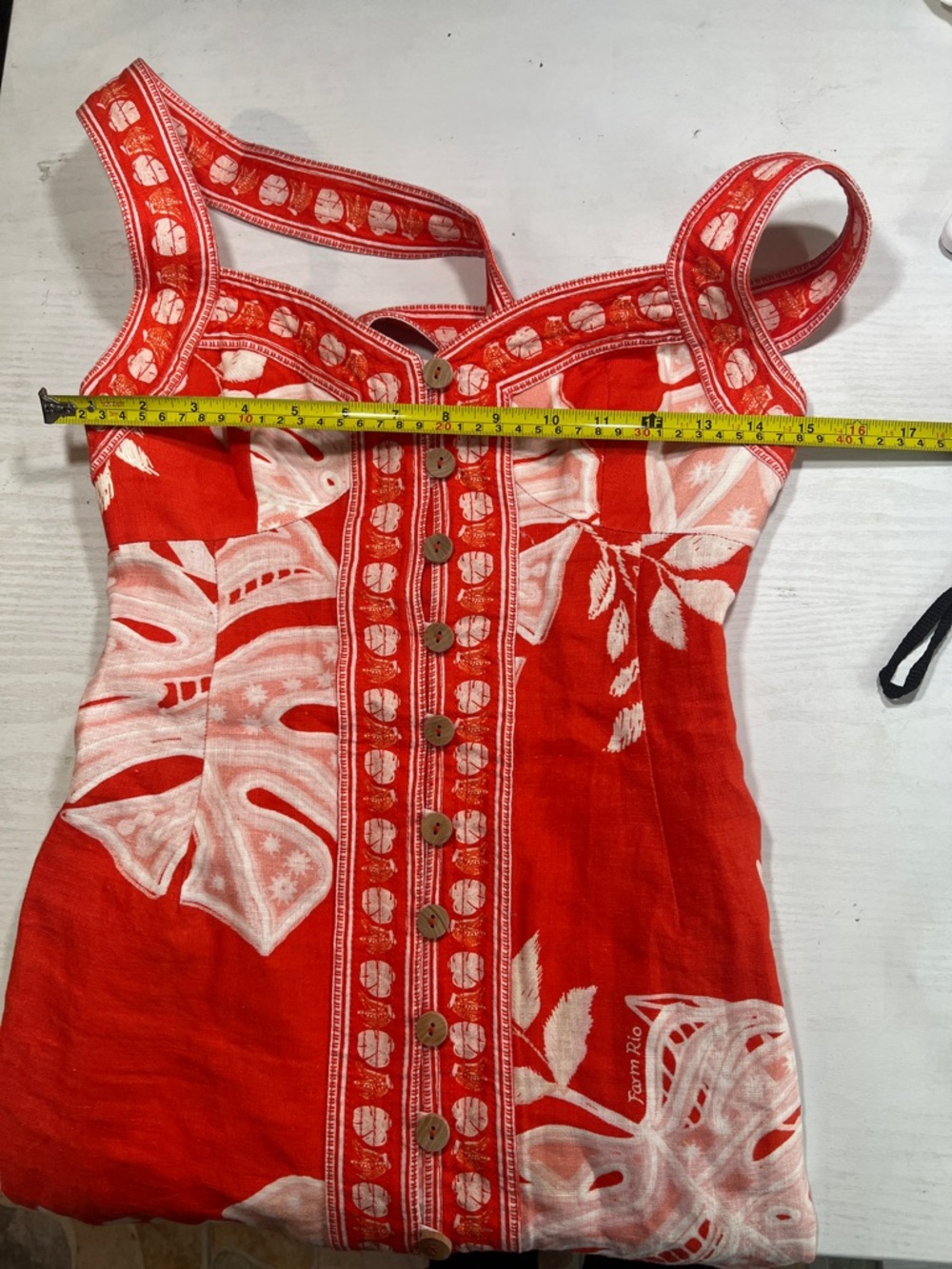 Red Floral Print Sundress with Square Neck - Picture 6 of 7